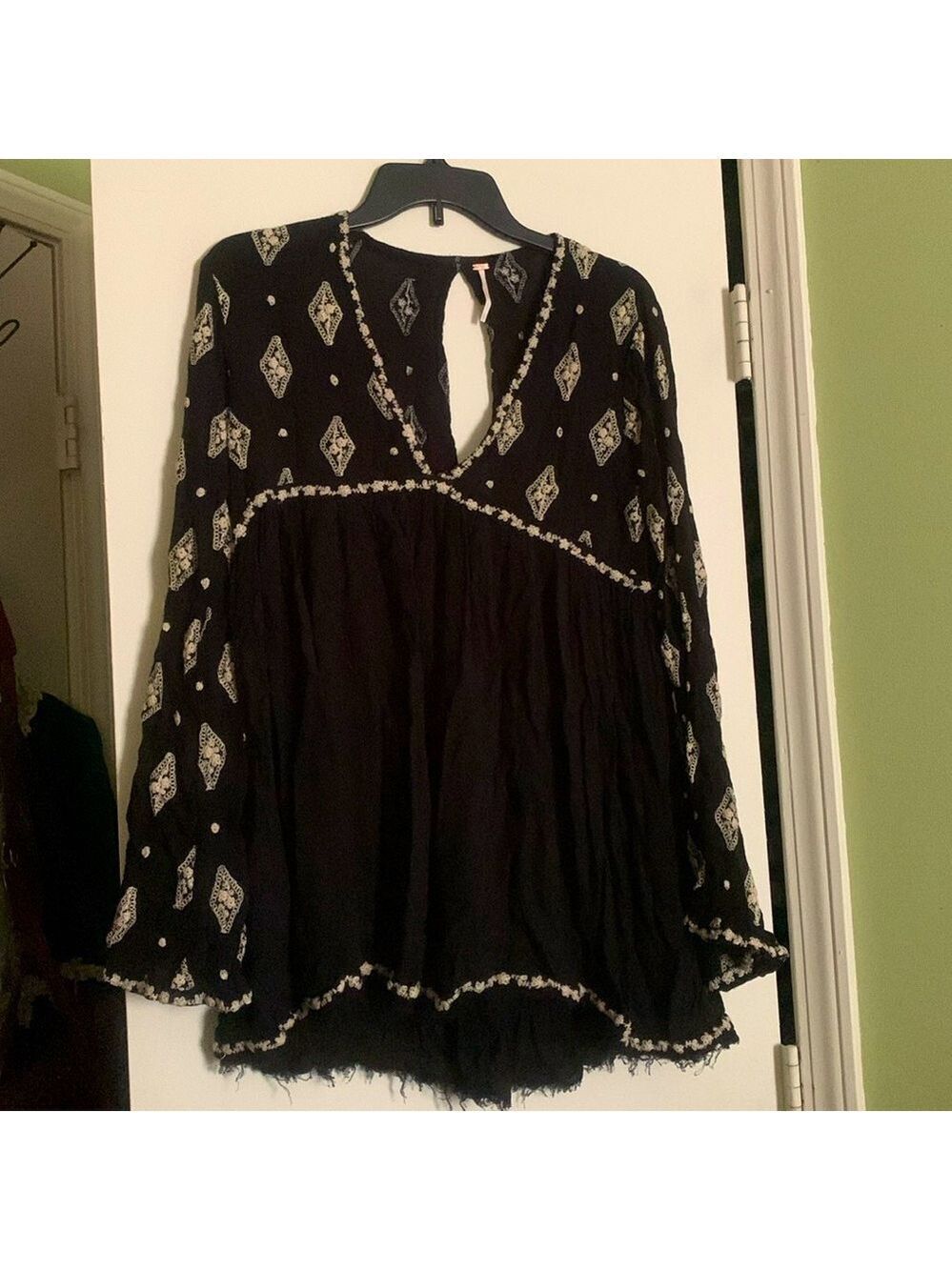 ❤️Black sz Small free people flowy top/very mini dress